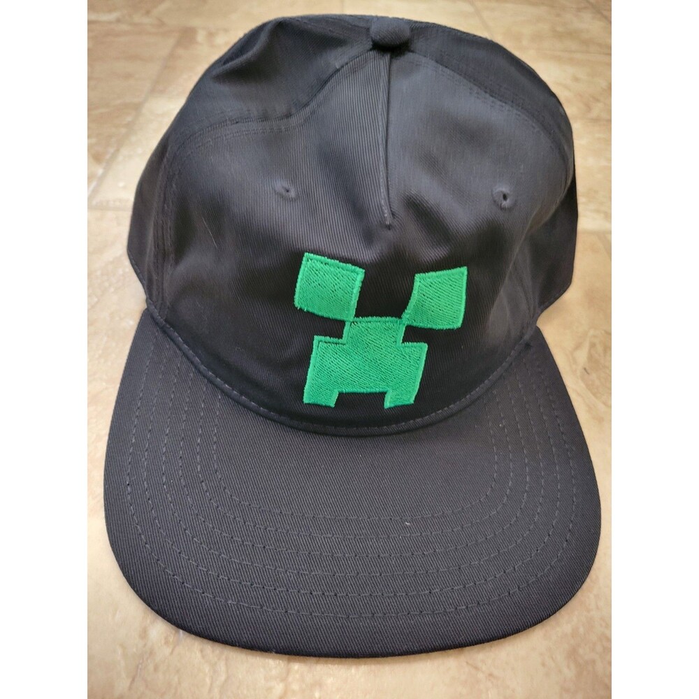 Minecraft Creeper Snapback Hat - Black/Green OSFM (One Size Fits Most)